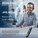 Mopchnic Bluetooth Headset, Wireless Headset with AI Noise-Canceling Microphone, On Ear Wireless Headset with USB Dongle for Work from Home Computer Office