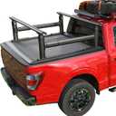 Ladder Rack for Truck Compatible with T-Slot Tonneau Covers, 800 LBS Capacity Truck Bed Rack with Side Bars, 19"-25" Height-Adjustable Aluminum Truck Racks, Fit for Ford F150/Ram 1500/Silverado/Sierra