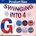 Spider Theme 4th Birthday Party Supplies Decorations Swinging into 4 Banner Red Blue Spider Theme Number Foil Balloons Hanging Swirl Cards Cartoon Parties Spiders Birthday Party Supplies