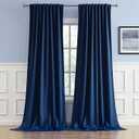 DUALIFE Blackout Curtains Thermal Insulated Blackout Drapes Window Treatment Panels Room Darkening Bedroom Draperies for Living Room Back Tab/Rod Pocket, Navy Blue, W52 x L108, 2 Panels