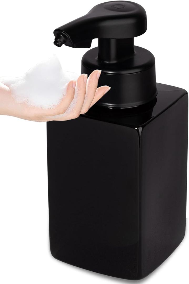 Automatic Foaming Soap Dispenser Touchless Foam Hand Soap Dispenser Rechargeable Auto Dish Pump Bottle for Bathroom Kitchen Sink, Black