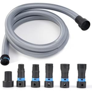 10FT Shop Vac Hose Power Tool Kit, 2-1/2" Dust Collector Hose Connection, 6 Expanded Multi-Brand Vacuum Hose Adapters, for Home & Shop Vacuum System, for Shop Vacuums, Table Saw, Sander, and More