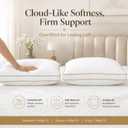 Pillows Standard Size Set of 2, Bed Pillows for Sleeping with 100% Cotton Shell, Soft Supportive 3D Down Alternative Hotel Pillows, Gusseted Pillow Set for Side Back Stomach Sleepers, White
