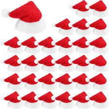 30 Pcs Mini Santa Claus Hats - Christmas Lollipop Candy Party Supplies