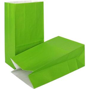 KEYYOOMY Mini Green Paper Bags Green Party Favor Bags Small Party Goodie Bag Paper Lunch Bag (24 CT, 3.5 X 2.4 X 7.1 In)