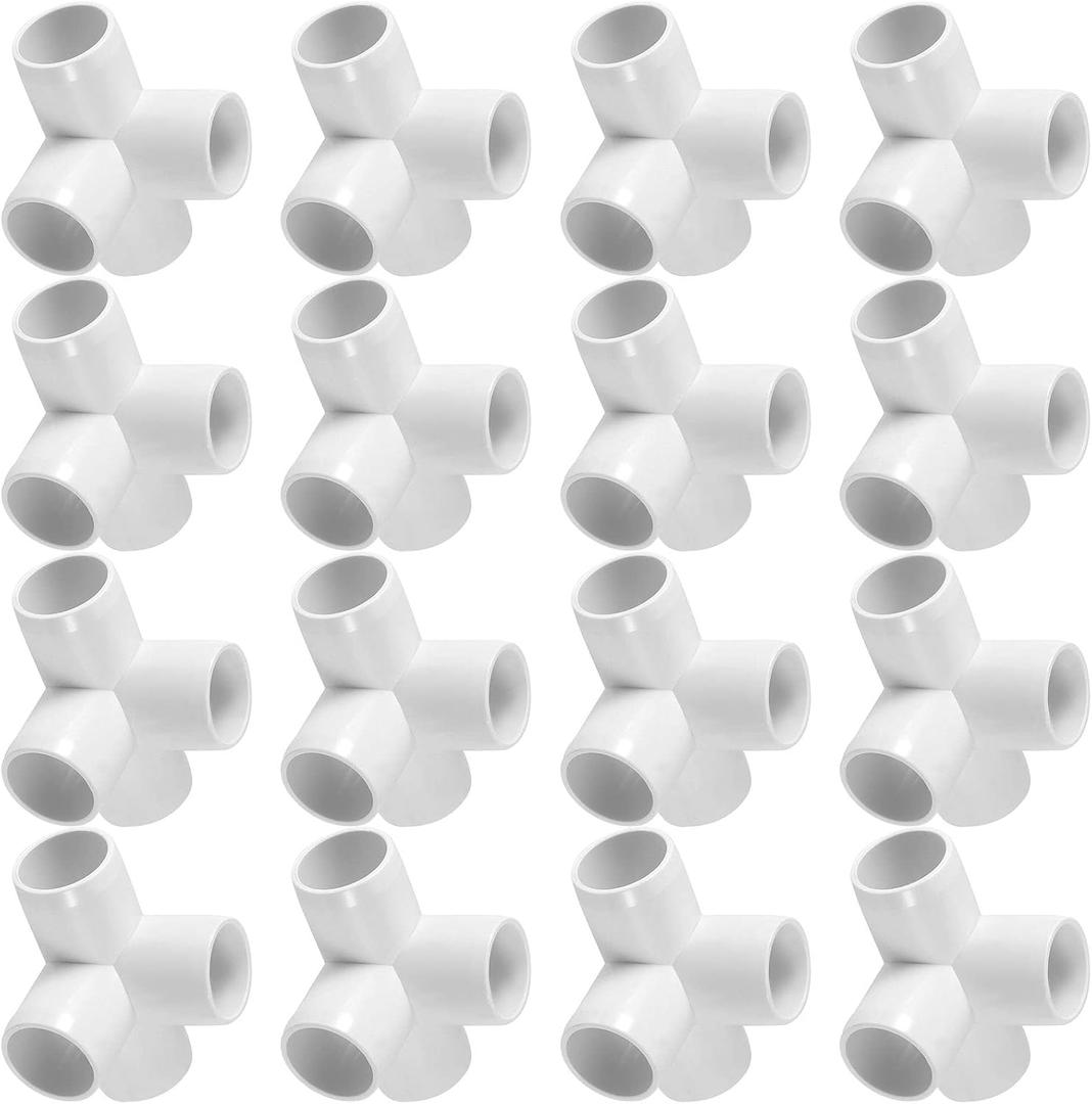 20 Pack 4-Way 1 Inch PVC Elbow Fitting, PVC Pipe Connectors for Greenhouse Shed Pipe Fittings