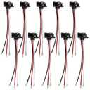 10x 3 Wire Plug Truck Trailer Light Plug Molded 3 Prong Pigtail Harness for Stop Turn Tail Sealed Round Oval Light Brake Backup Light