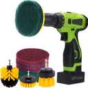 Kichwit 4 Inch Drill Power Brush Tile Scrubber Scouring Pads Cleaning Kit, 2 Inch Small Brush Included, Heavy Duty Household Cleaning Tool (Drill NOT Included)
