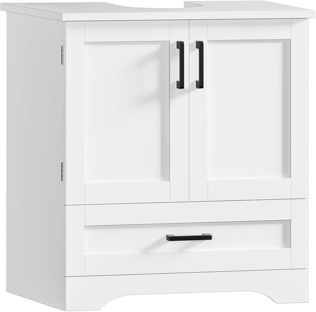 TEENFON 24" Pedestal Sink Storage Cabinet with 2 Doors & 1 Drawer, 13.2"Dx23.6"Wx25.6"H
