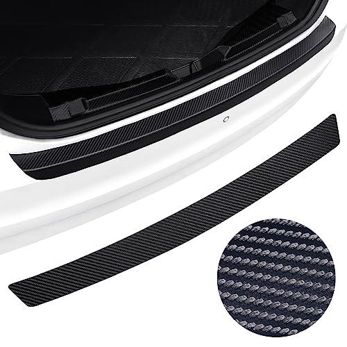 Moteloor Rear Bumper Guard Protector for SUV/Truck - Carbon Fiber Leather Anti-Scratch Trunk Protector, 35.4x3.15in Universal Fit with High-Performance Adhesive