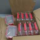 VERONES 10 Pack 22 OZ Glass Meal Prep Containers, Airtight Glass Lunch Containers Set, Glass Food Storage Containers with Lids,Exclusive of BPA, for Microwave, Oven, Freezer & Dishwasher Friendly,Red