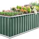 KING BIRD 101" x 36" x 24" Galvanized Raised Garden Bed 2 Installation Methods for DIY Outdoor Heightened Steel Metal Planter Kit Box for Deep-Rooted Vegetables, Flowers, Large Raised Bed Kit(Green)
