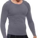 Men's Compression Shirts Long Sleeve Athletic Workout T-Shirt Running Cool Dry Tops Active Base Layer Undershirts (XXL)