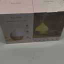 SALKING Essential Oil Diffuser, 100ml Small Aromatherapy Diffuser with Auto Shut-Off Function, Ultrasonic Diffusers for Essential Oils, Cool Mist Humidifier with Warm White Lights, for Office Home (White + Wooden Grain), Pack of 2