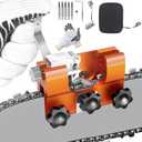 Chainsaw Chain Sharpening Jig Hand Saw Sharpening Tool Portable Hand Crank Chainsaw Sharpener Set with 5PCS Sharpening Stones Suitable for 8" to 22" Chainsaw Blades
