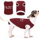 Cozy Sleeveless Canine Wear Dog Clothes, Soft, Lightweight, and Breathable Cotton Dog Shirt with I'm Mom's Favorite Print.Vest Tank Top Ideal for Small, Medium, and Large Breeds Wine Red 4XL