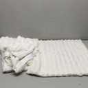 Mixweer 6 Pcs 18x18 Inch Faux Fur Plush Decorative Throw Pillow Covers Soft Plush Striped Couch Pillow Covers Faux Fur Pillow Covers for Sofa Couch Bedroom Living Room Party (White)