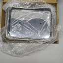 Potchen 6 Pcs Baking Sheet Pan Set Stainless Steel Cookie Sheet Small Toaster Oven Pans Tray Barbecue Grill Pan Rectangle Trays Oven Freezer Bakery, Non-stick, Easy Clean, 9 x 6.7 x 1 Inches