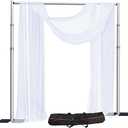 SLOW DOLPHIN 10x10ft pipe and backdrop stand kit, heavy duty adjustable frame backdrop stand for event, birthday party, displays and wedding decoration.