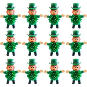 12Pcs St Patrick's Day Mini Leprechaun Toys,Squeeze Porcupine Toys Stress Relief Fidget Toy for Kids Boys St Patrick's Day Party Favor,Home Decor(Old Men)
