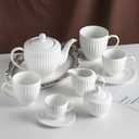 Sizikato White Porcelain Sugar Bowl with Lid, 7oz Sugar Cube Serving Bowl for Tea Coffee Milk