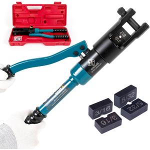 Muzata Upgraded Custom Cable Railing Crimping Tool Hydraulic Crimper Hydraulic Crimping Tool for 1/8" 5/32" 3/16" Stainless Steel Cable Railing Kit Wire Rope Swaging Kit CT01