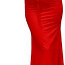Ulovmi Women's 2 Piece Skirt Set Strap Crop Cami Top High Waist Maxi Skirt (Red, XL)