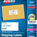 Avery Printable Shipping Labels, Sure Feed Technology, 2" x 4" Customizable Stickers, White, 2,500 Blank Mailing Labels, Great for Mailing, Shipping, and More (95945)