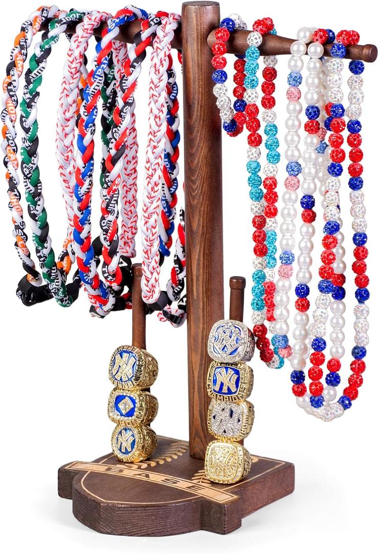 Baseball Drip Holder And Championship Ring Display For Room Decor, Baseball Necklace Holder Jewelry Organizer Display, Softball Sports Jewelry Stuff Accessories Gifts For Boys