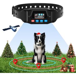 GPS Wireless Dog Fence System Electric Fence for Dogs Training Collar with 3 Warning Modes - Radius Up to 33-9999 Yards Wireless Fence Only Outdoor Use