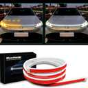 SilverHolder Dynamic Car Hood LED Light Strip Sequential Flowing Turn Signal Lights Dynamic Scan Start Up Hood Light Strip Flexible LED Strip Lights for Car Daytime Running Light