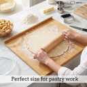 Large Bamboo Pastry Board 24 x 20 inch - Reversible Over the Counter Cutting Board with Lip for Bread, Rolling Dough and Pastries