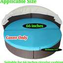 No Splicing Outdoor Daybed Cushion Cover 66" Patio Round Sunbed Covers Circle Daybed Couch Mattress Replacement Slipcover (Gray)