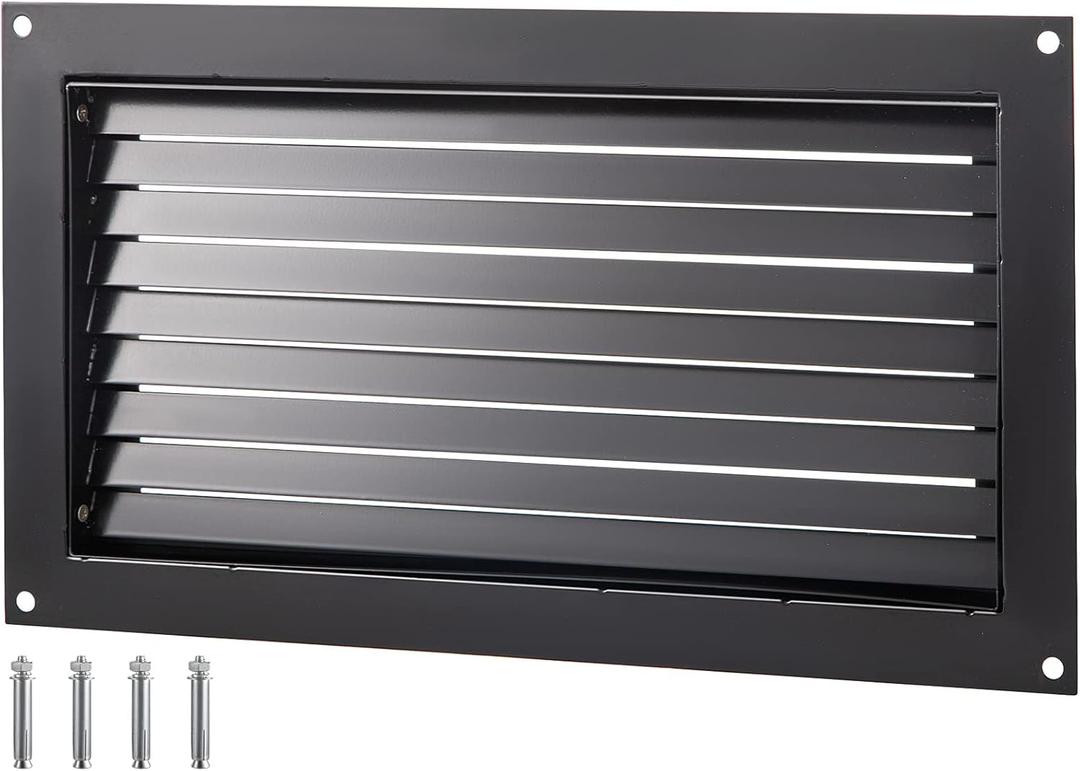 VEVOR, 12" Height x 20" Width, Reduce Foundation Damage Risk, Black, Wall Mounted Crawl Space Flood Vent