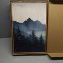 LHIUEM Large Boho Mountain Framed Wall Art Set,Green Foggy Forest Wall Painting,Abstract Nature Sunrise Artwork,Watercolor Pine Tree Wall Decor for Living Room,Bedroom,Office-16''x24''x3, Sunrise Mountain Wall Art