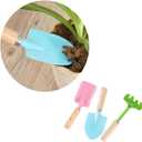 DOITOOL Kids Garden Tool Set Toy, Mini Rake and Spade with Wooden Handle - Small Gardening Tools Set for Succulent, Bonsai and Pot Plants
