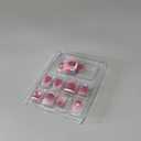 Press On False Nails, Ombre Square Press On Nails Short, French Acrylic Full Cover False Nails for Women and Girls