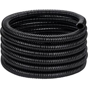 Pond Tubing ID 2" × 50ft Black Corrugated Flexible Pump Hose