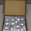 Nuanchu 12 Pieces 1. 65 Inch Floating Candles for Wedding Centerpiece, Small Unscented Floating Round Tealights Metallic Smooth Wax Disc Candles for Graduation Dinner Home Decor(Silver)