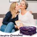 Grandma Gifts Blanket - Unique Birthday Gifts for My Dear Grandma, Nana Gift on Mother's Day Christmas - Soft Throw Blanket Present 60" x 50