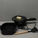 Dezin 2L Electric Hot Pot with Steamer, Rapid 800W Non-Stick Ceramic Coating Dorm Cooking Pot, Plug in Electric Pan Cooker with Adjustable Power for College Hotel Office(Silicone Spatula Included) (A(Black/with Steamer))