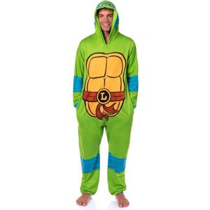 INTIMO Teenage Mutant Ninja Turtles Mens' Hooded Union Suit Costume Sleep Pajama For Adults (XX-Small-X-Small, Leonardo)