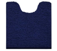 HOMEIDEAS 2 Pieces Bathroom Rugs, Ultra Soft Non Slip Absorbent Chenille Toilet Bath Mat Set (Navy Blue)