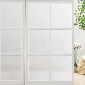 LEMON CLOUD Window Privacy Film Frosted,Non Adhesive Opaque Bathroom Door Window Film,Static Cling Stickers Privacy Day and Night,Vinyl Glass Coverings for Home Office(35.4 x 78.7 Inch, Pure White)