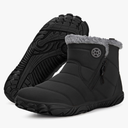 Womens Mens Barefoot Boots Shoes Winter Snow Boots Warm Ankle Booties Zero Drop Sole Wide Toe Box Fur Lined Outdoor Sneakers, 40 Black