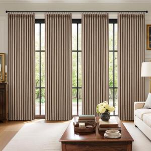 MIULEE Pinch Pleated 100% Blackout Curtains 102 Inch Long 4 Panel Set for Bedroom Thick Linen Memory Trained Pleat Living Room Darkening Back Tab Double Layer Thermal Insulated Drapes, Linen, 40"W x 102"L