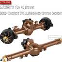 +5mm Widen Axles Housing Upgrades Part for SCX24 Deadbolt C10 JLU Gladiator Bronco Deadbolt 1/24 RC Crawler,Front Rear 5mm Wider on Each Side Axle Widening,Brass-Colored