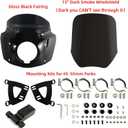 Motorcycle 5.75" Headlight Fairing with 15" Dark Smoke Windshield Windscreen & 48-58mm Mounting Kit Headlight Extension Block For Harley 2018 2019 2020 2021 2022 Softail FXBB Street Bob