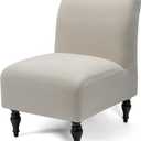 Liykimt Armless Accent Chair Cover Slipcover,Slipper Chair Stretch Spandex Removable for Armless Chair Furniture Protector for Living Dining Room Hotel (Beige, 1)