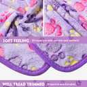 Tatuo 4 Pack Fleece Dog Blankets for Puppy Cats Multi-Size Sleep Mat for Pet Guinea Pig Soft Washable Warm Crate Bed Puppy Teething Toys Print Pattern Blanket Indoor(Purple,24 x 16 Inch,Paw)
